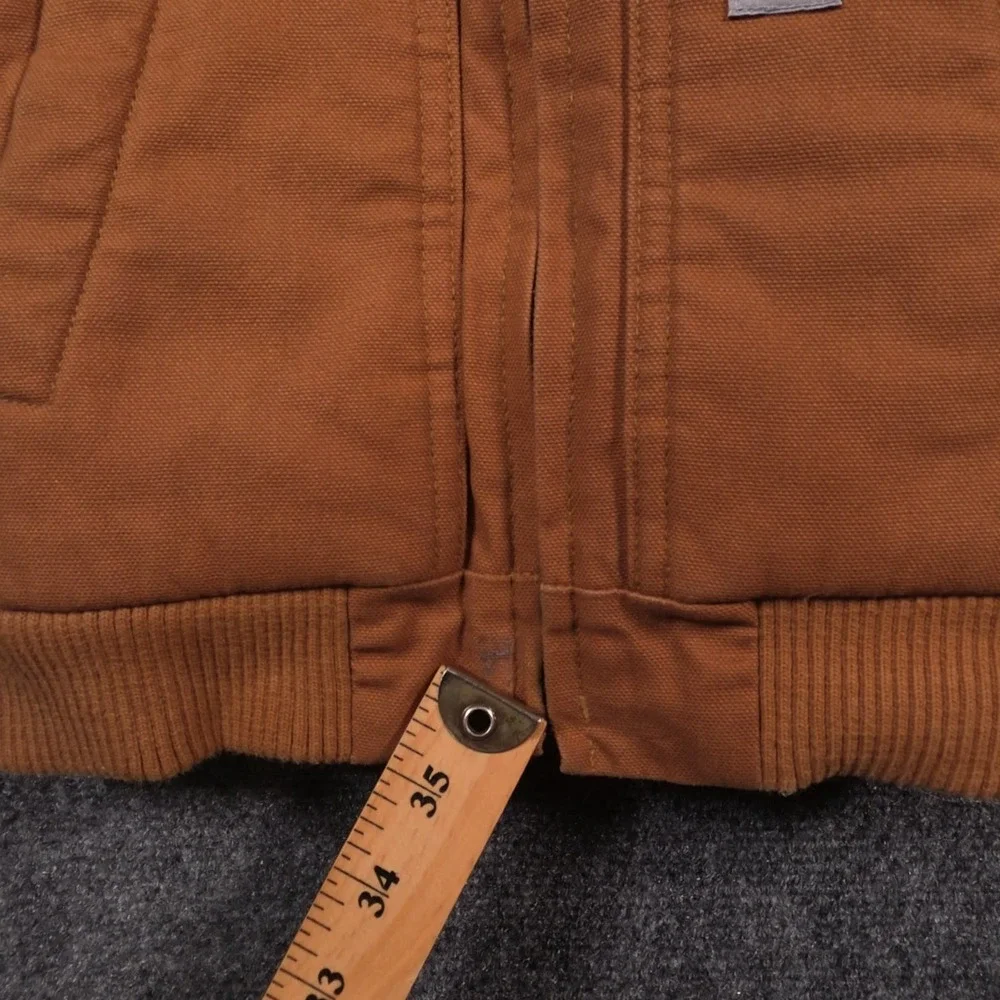 Carhartt Duck Canvas Hooded Jacket Toddler 24 Months Brown Insulated Full Zip